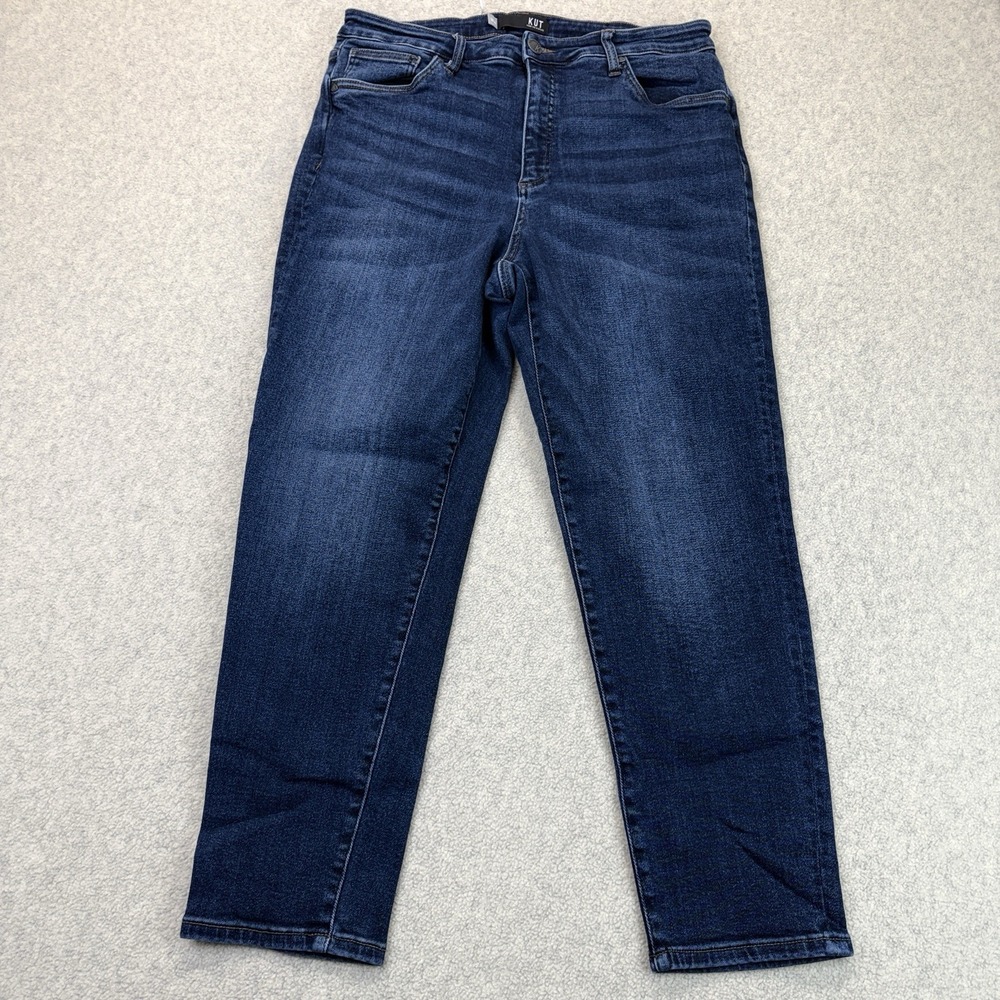 KUT From the Kloth Women's High-Rise Straight Leg Jeans Size 16W Dark Wash